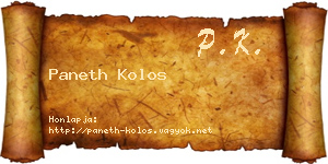 Paneth Kolos névjegykártya